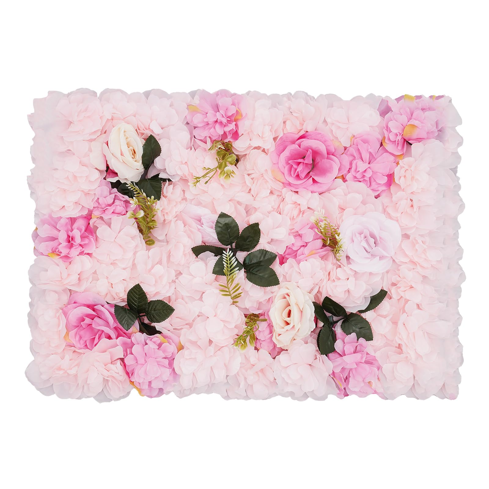 Pannello floreale da parete, 12 pezzi, decorazione floreale artificiale rosa pallido, decorazione floreale per matrimonio, compleanno, festa, rose dalie, piante acquatiche, tessuto di