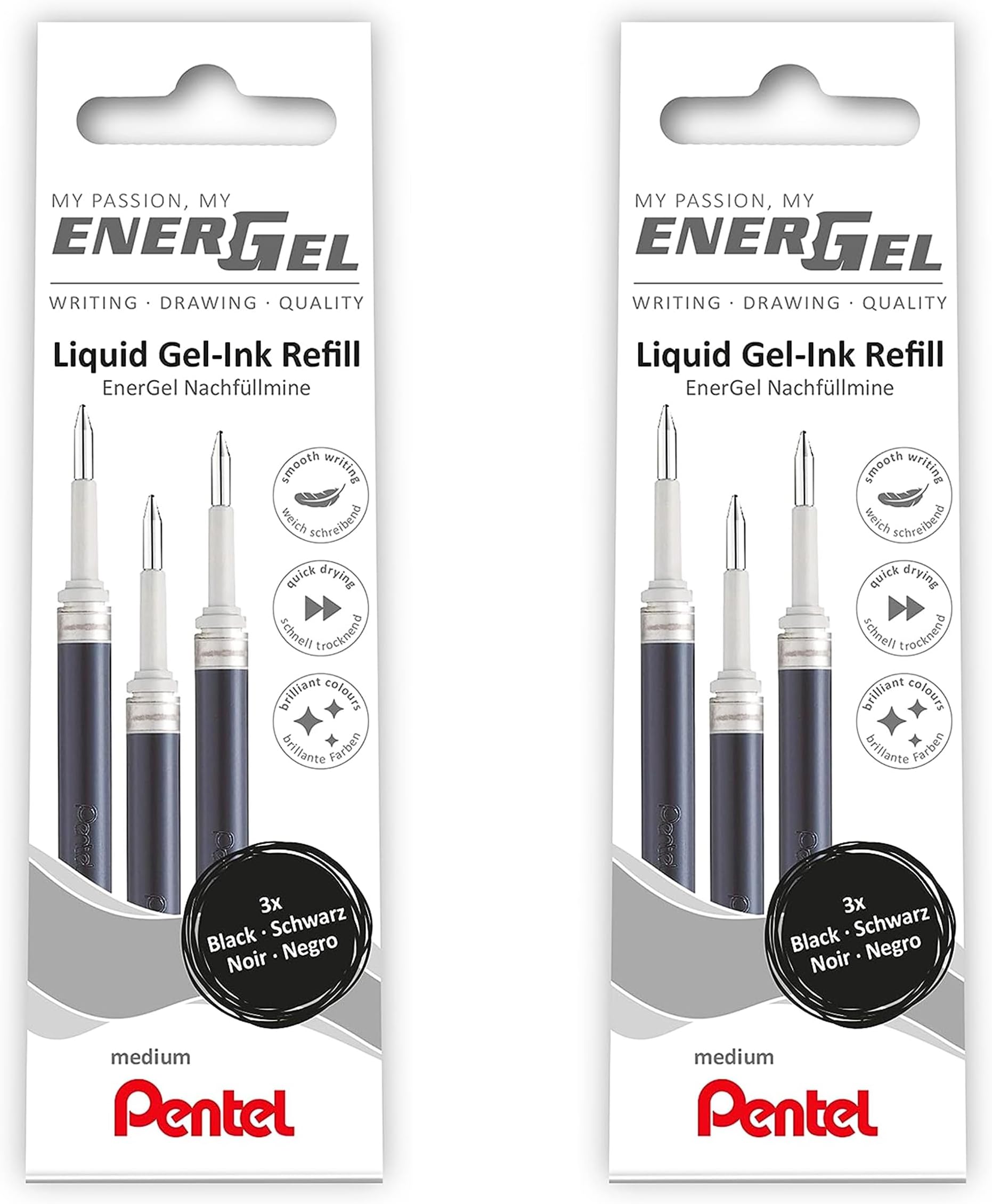 Pentel LR10-A EnerGel Refill, Black Liquid Gel Ink, 1.0mm Bold Point - View #2