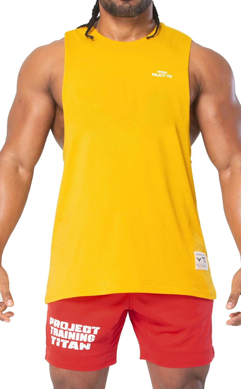 Men's Workout Drop Arm Tank Top Cut Off Sleeveless Gym Shirts