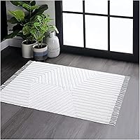 Vista 36 de Bedding Craft Alfombra de baño – 100% algodón, reversible, absorbente de agua, lavable a máquina, alfombra de baño suave para lado de la bañera, 17