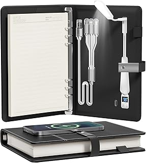 2026 Planner,Personalized Notebook with Power Bank &15W Wireless Charger,Travelers Notebook with Light, Refillable Notebook,Professional Notebook for School.