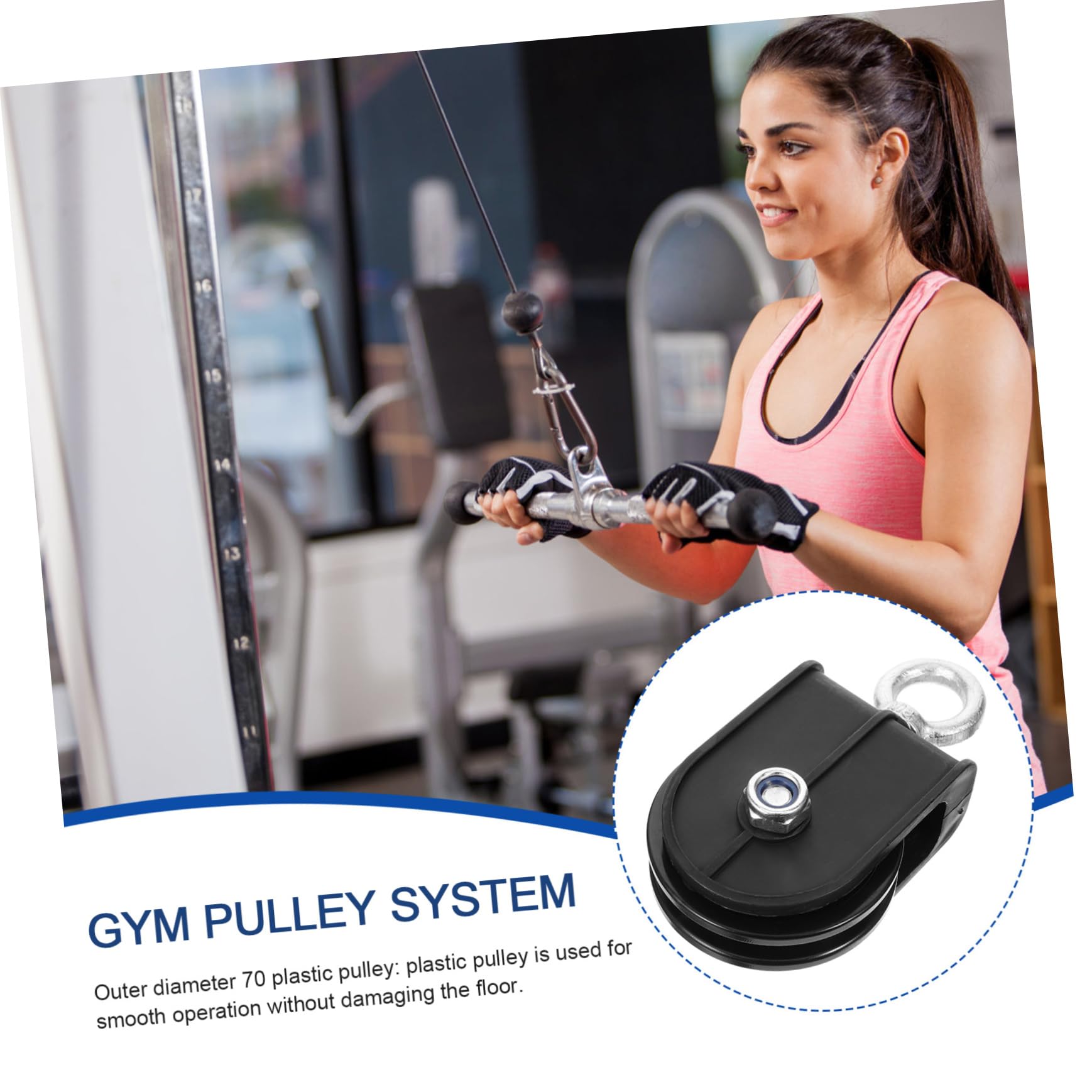 Koło pasowe do siłowni, koła pasowe łożyskowe, System krążków do linek fitness Czarny 13 x 7 x 3,5 cm