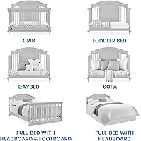 Vista 4 de Delta Children Simmons Kids Juliette - Cuna convertible 6 en 1 con riel para niños, certificado Greenguard Gold, gris Moonstruck