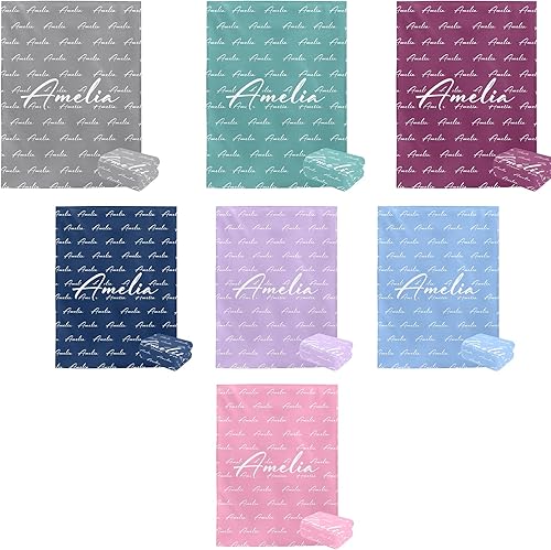 Miniatura 2 de Mantas de bebé personalizadas para niños y niñas, manta personalizada para bebé, manta para envolver con nombre, manta pequeña de felpa suave