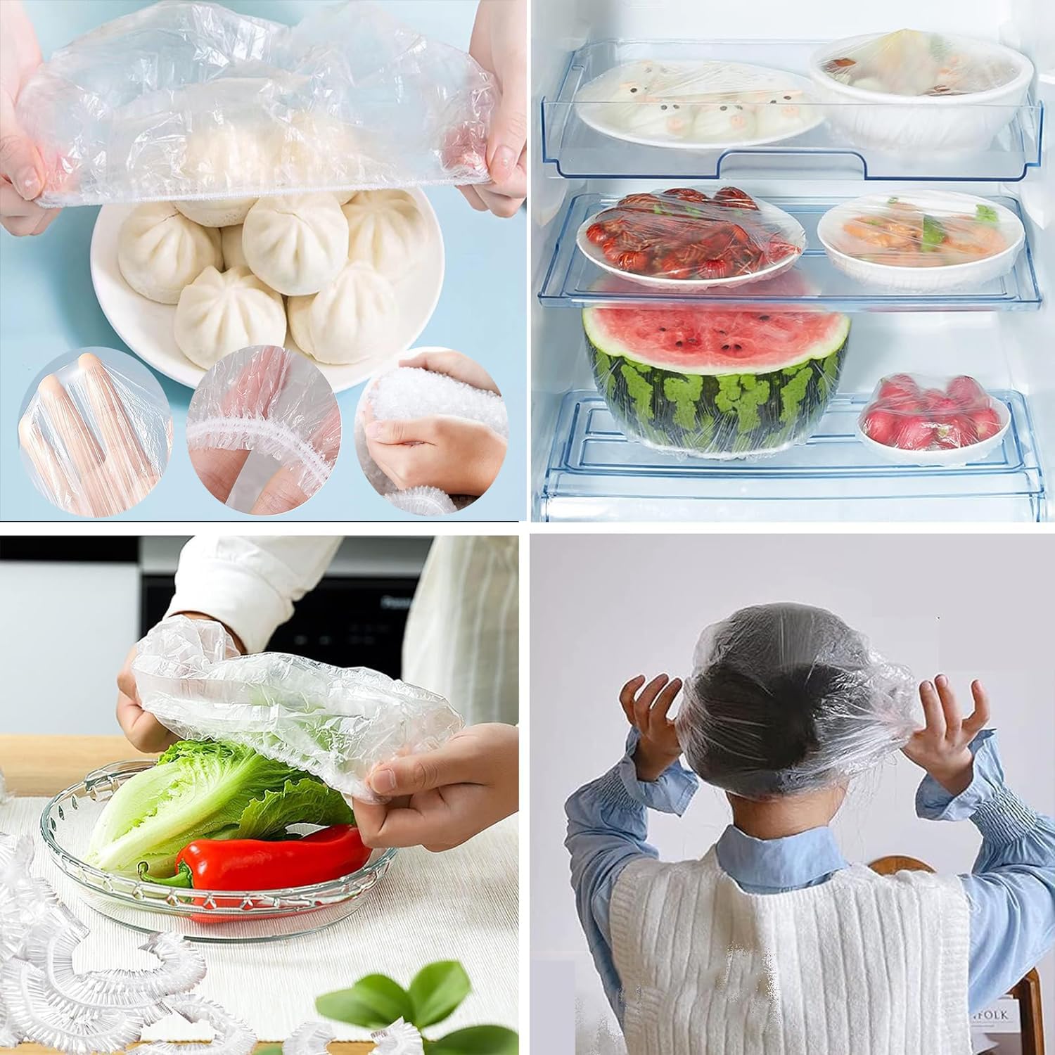Sacchetti Alimenti Conservazione Del Fresco, 300 Pezzi Elastici Salvafreschezza Coprivivande Plastica Sacchetti Per Conservare Freschi Per Protezi 92950090