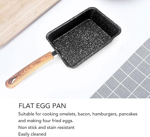 Miniatura 5 de Plancha para encimera de estufa, plancha para estufa de gas, plancha antiadherente, cuadrada, gruesa, multifunción, sartén para tortilla japonesa