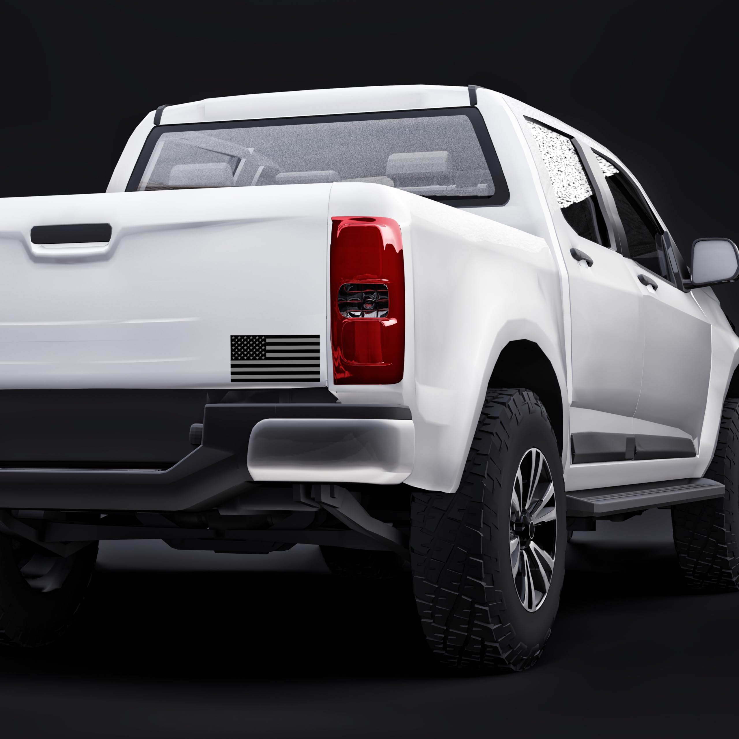 Black/Gray Subdued Tactical American USA Flag Sticker United States Auto Car Decal Window Bumper (4