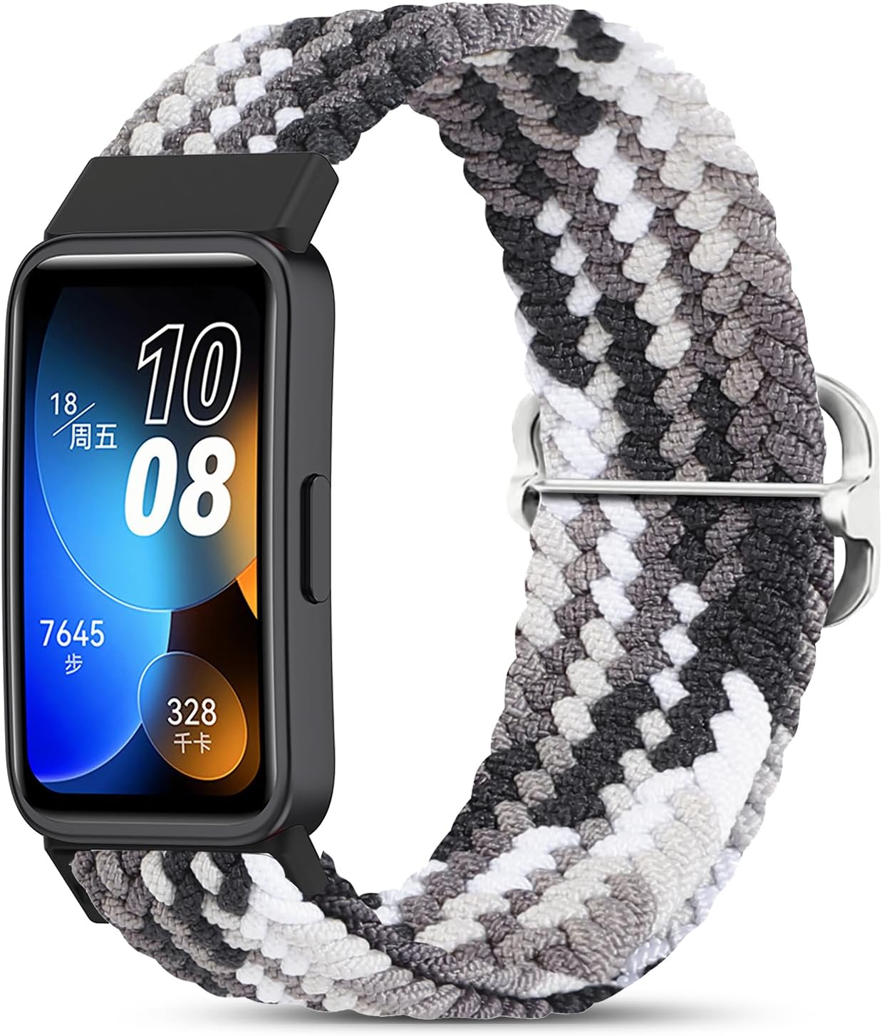 Nylon Strap Compatible with Huawei Band 8, Adjustable Replacement Bands for Huawei Band 8, Comfortable Elastic Nylon Braided Wristband Compatible with Huawei Band 8 for Unisex