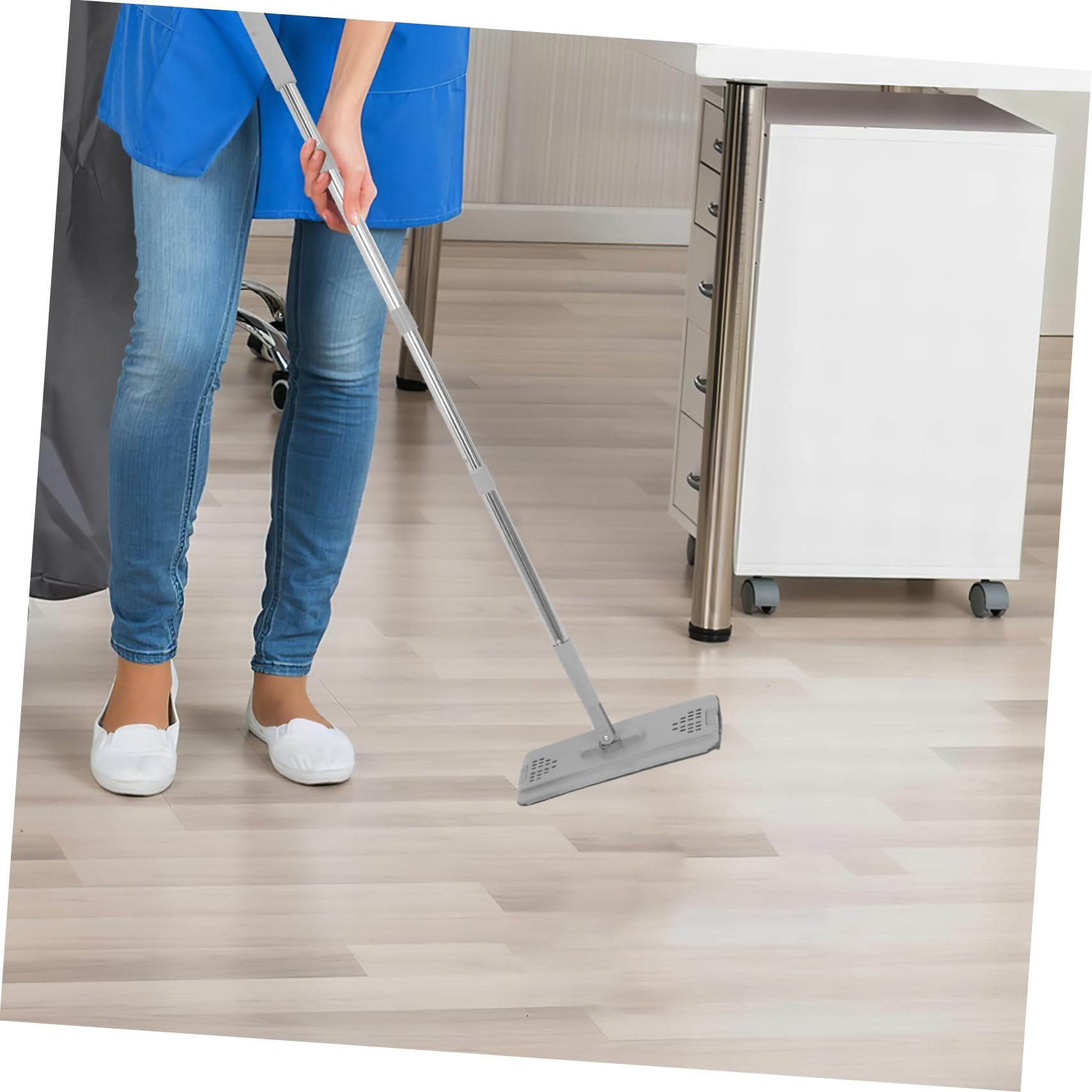 Trapeador Plano de Microfibra con Cubo y Escurridor Juego de Fregona Super Absorbente para Limpieza de Pisos , Paredes y Ventanas en Hogares y Oficinas