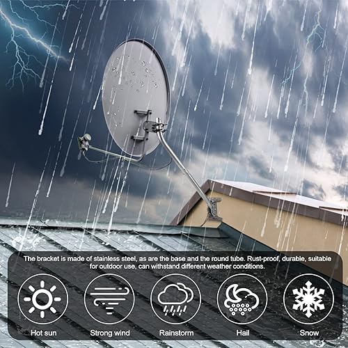 Miniatura 6 de K003 Soporte de mástil de antena, soporte de costilla mejorado combinado con soporte ajustable multiángulo y tubo en J universal para montaje de