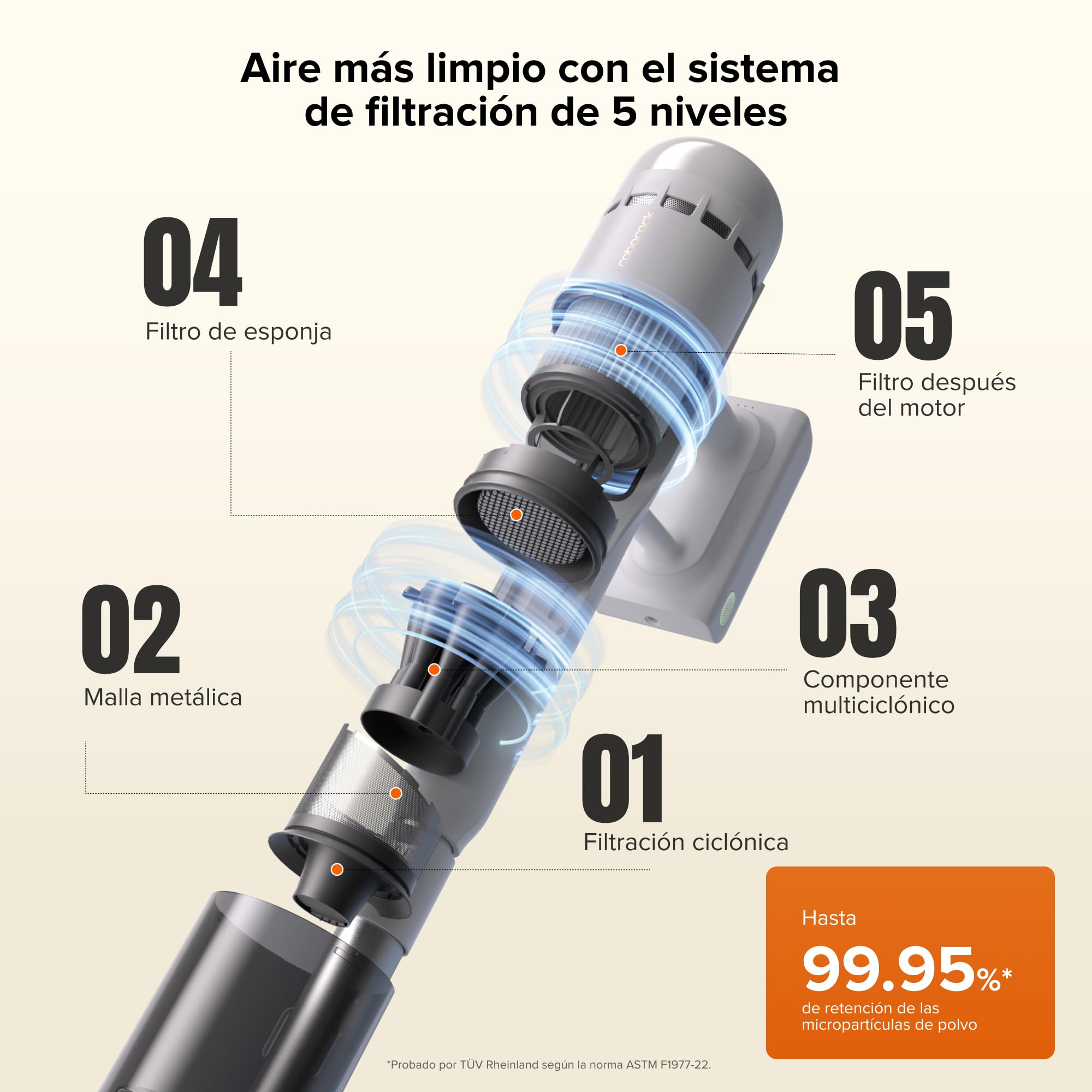 roborock H60 Hub Aspiradora Sin Cable con Base de Vaciado Automático | Batería Extraíble de hasta 60 min, 115 AW para Pelo de Mascotas, Cepillo Antienredos Multisuperficie, Luz LED Verde