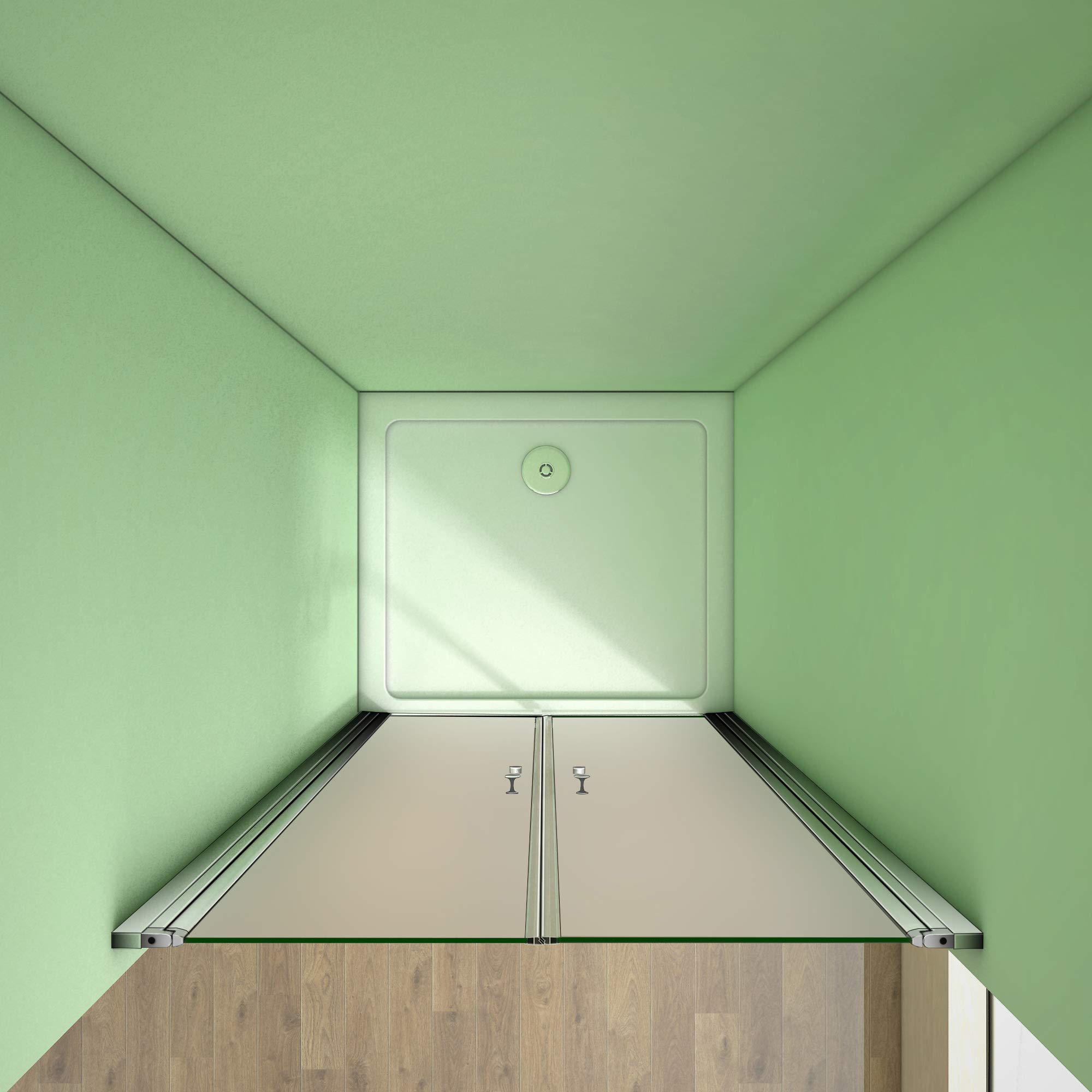 AICA Porte de douche 80x185cm porte battante verre satiné et anticalcaire porte battante en niche