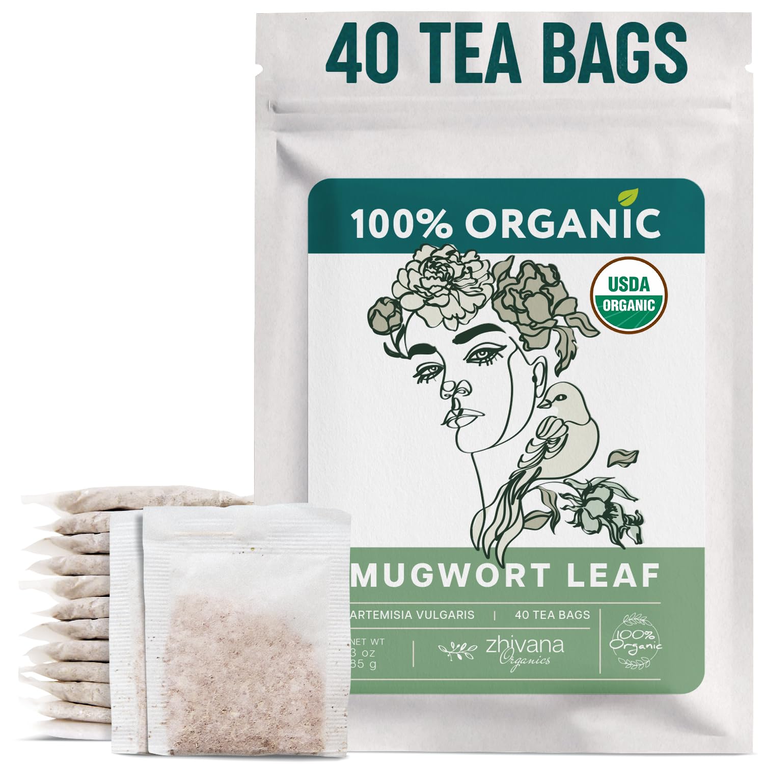 Amazon.com : Organic Mugwort Tea Bags (40 TeaBags) – Te de