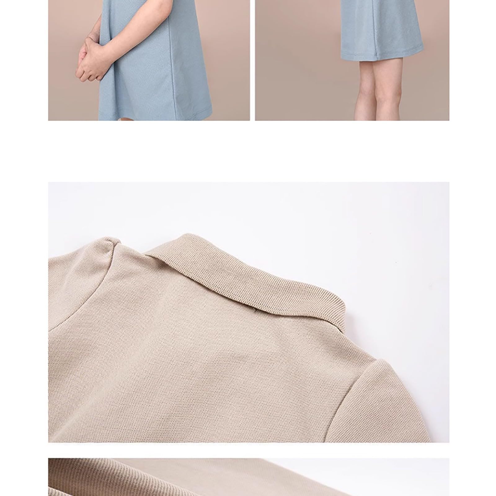 Vestido de verano para niñas, vestido polo de manga corta para niños, casual, deportes, escuela, tenis, golf, suave, cómodo, para vacaciones, vestidos acampanados