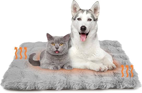Self Warming Cat Bed,Self Heating Cat Dog Mat,Soft Extra Warm Thermal Pet Pad for Indoor Outdoor, Washable Cover Non-Slip Bottom Dog Thermal Blanket 23.7" x 17.8"