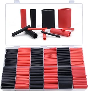 Heat Shrink Tubing Kit, Preciva 410pcs Cable Insulated Sleeving Tubes, Shrink Ratio 3:1, Electric Insulation Heat Shrink Wrap Cable Sleeve, Waterproof Heat Shrink Sleeves, 7 Sizes, 2Colors