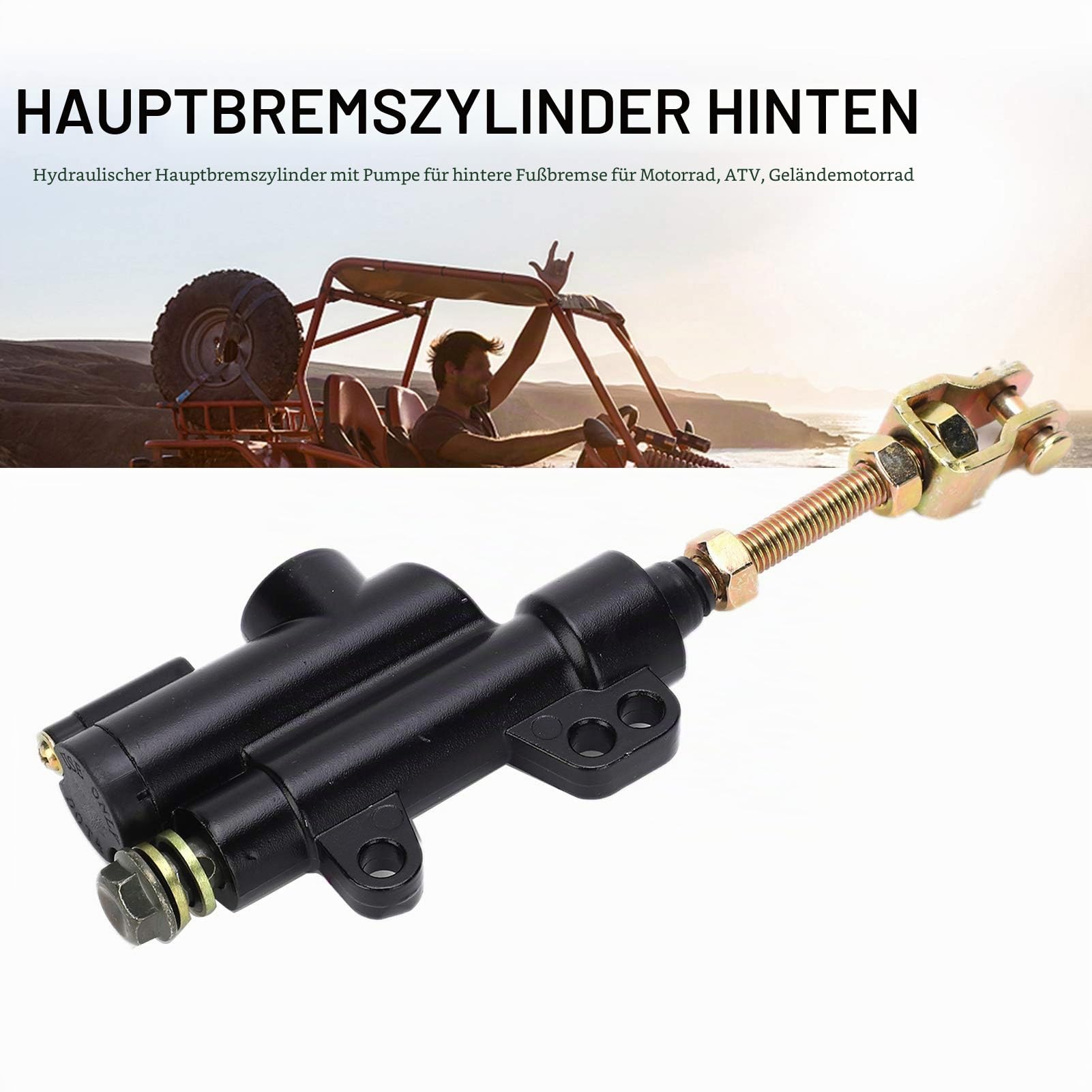 Keenso Motorrad Bremszylinder, ATV Hintere Fußbremse Hydraulische Hauptbremszylinder DirtBike Bremspump für CQR250 (Schwarz)