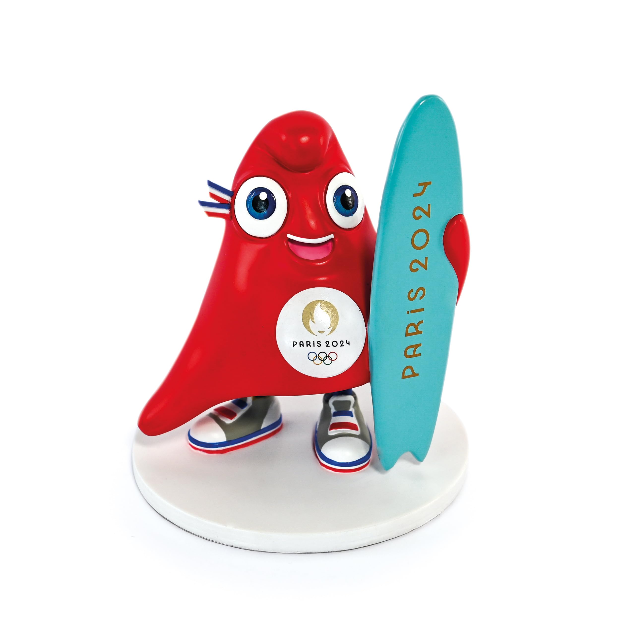 Doudou et Compagnie - Phyrge SURF Mascot Figurine - Official Licence of the Paris Olympic Games 2028-14.5 cm - Red - JO2509, 13