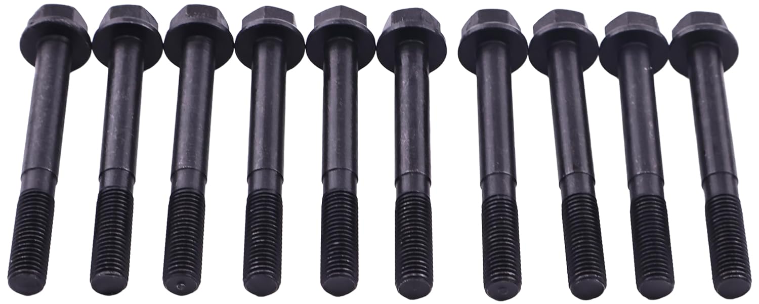 10PCS Cylinder Head Bolts 119515-01200 YM119515-01200 Compatible with Yanmar Engine 2YM15 2TNV70 2TNV70-APK 2TNV70-ASG 2TNV70- HG82BT 2TNV70-KAP 2TNV70-KAR 3YM20 3TNV70 3TNM72