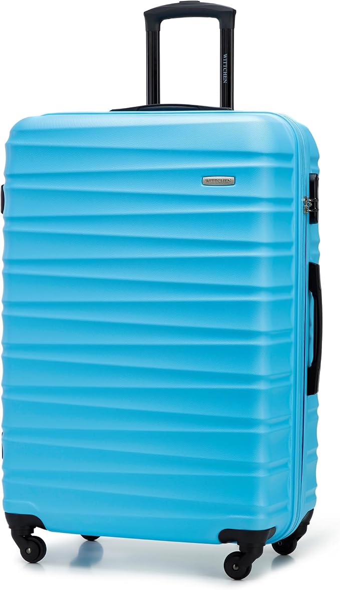 WITTCHEN Maleta Grande Trolley ABS Rígido Azul con 4 Ruedas y Cierre de Combinación