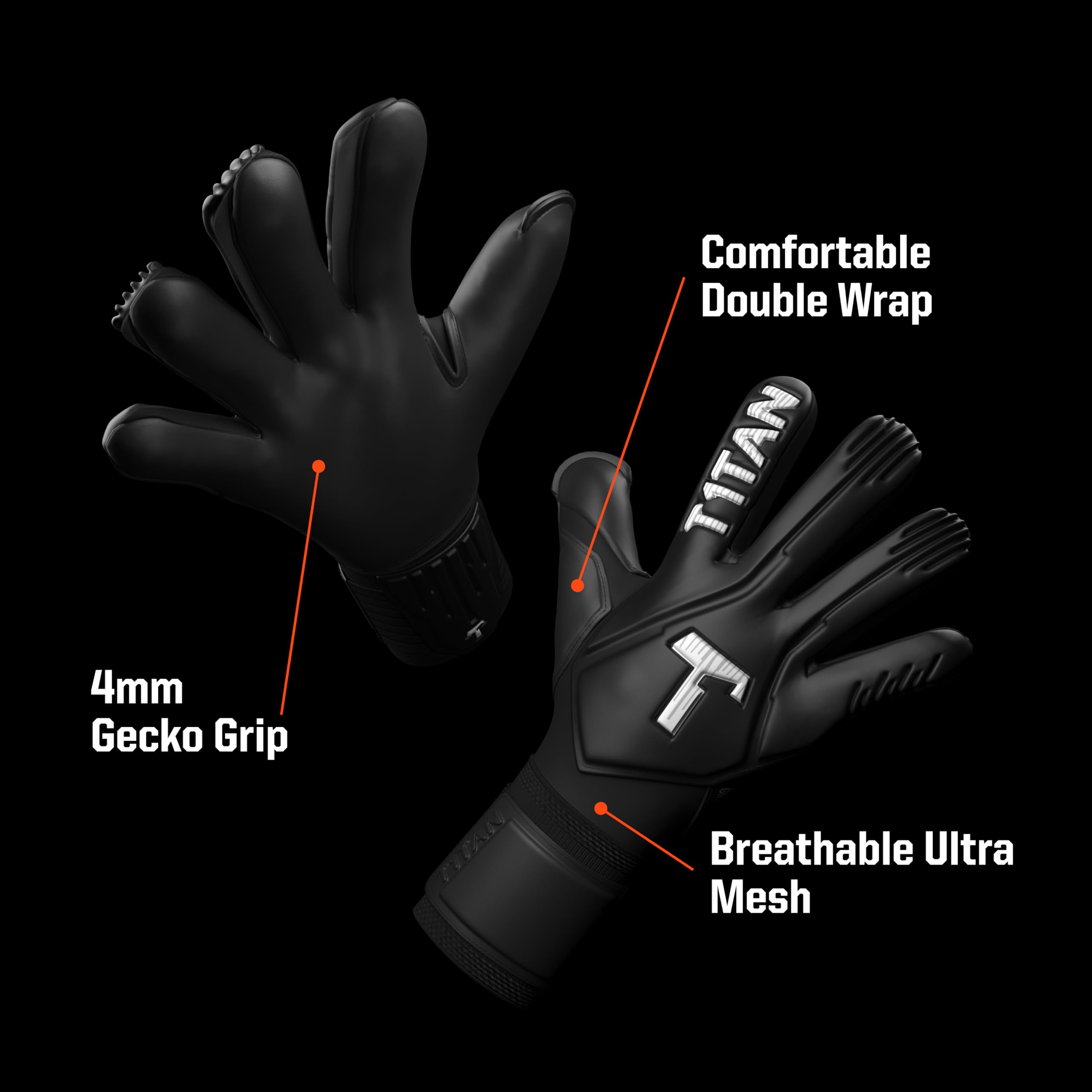 T1TAN Legend Profesional Guantes de Portero para Entrenamiento y Partido, niños y Adultos, Tallas 6-11, Guantes Profesionales, Espuma Adhesiva Gecko Grip de 4 mm