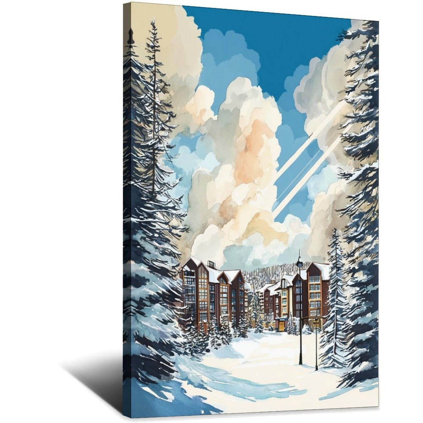 iPuzou Beaver Creek Poster 20x30inch(50x75cm) Vintage Watercolor Canvas Art