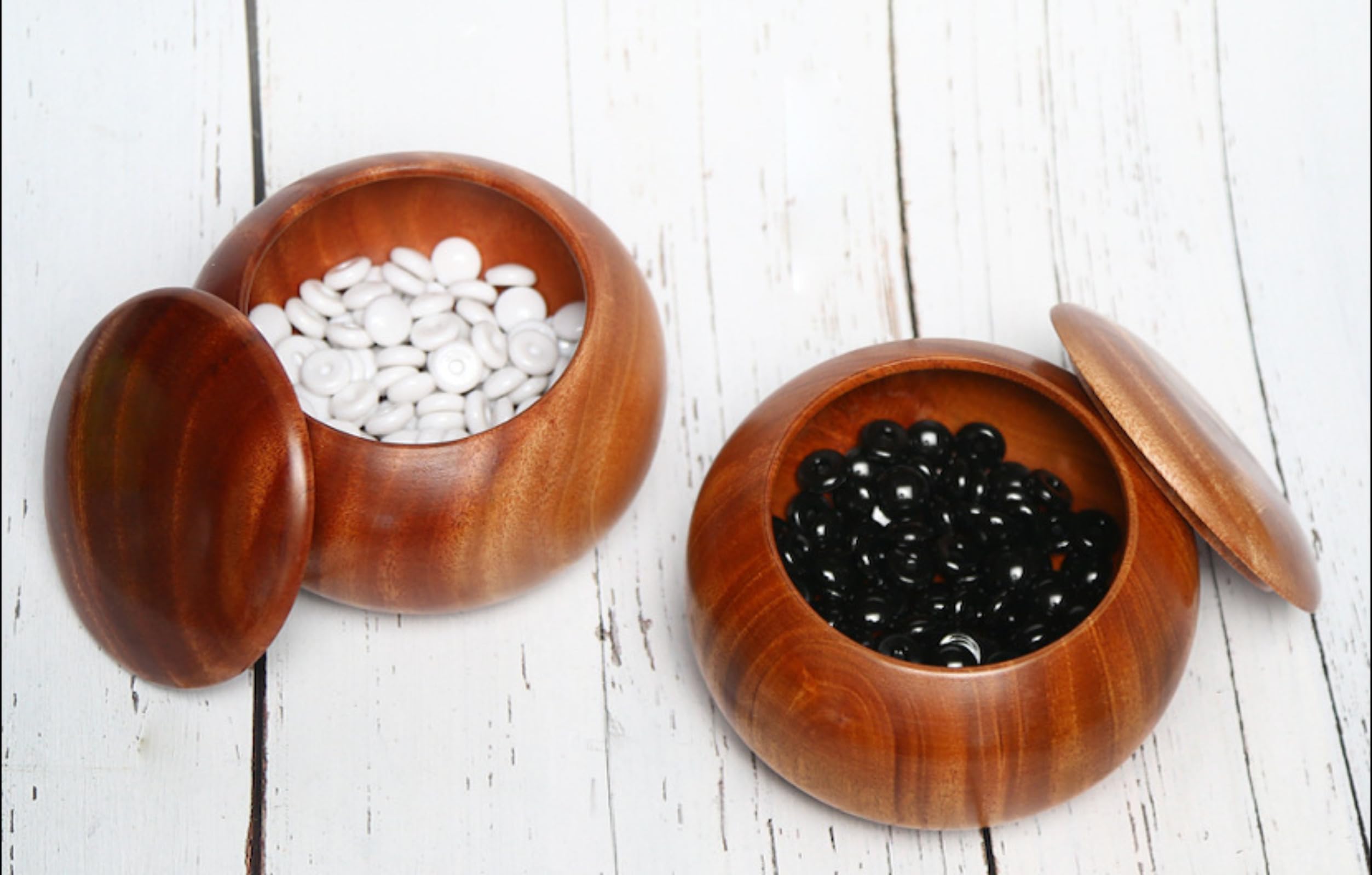2 szt. zestaw misek do gry w gry, do chodzenia, kontenerów, chess stones holder board, do gry w gry w piesze gry w backgammon walking bowl (kolor drewna)