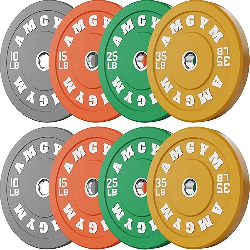 Miniatura 41 de Discos de peso olímpicos de 2 pulgadas y caucho para barras, discos para gimnasio en casa, entrenamiento de fuerza y levantamiento de pesas, 10 a