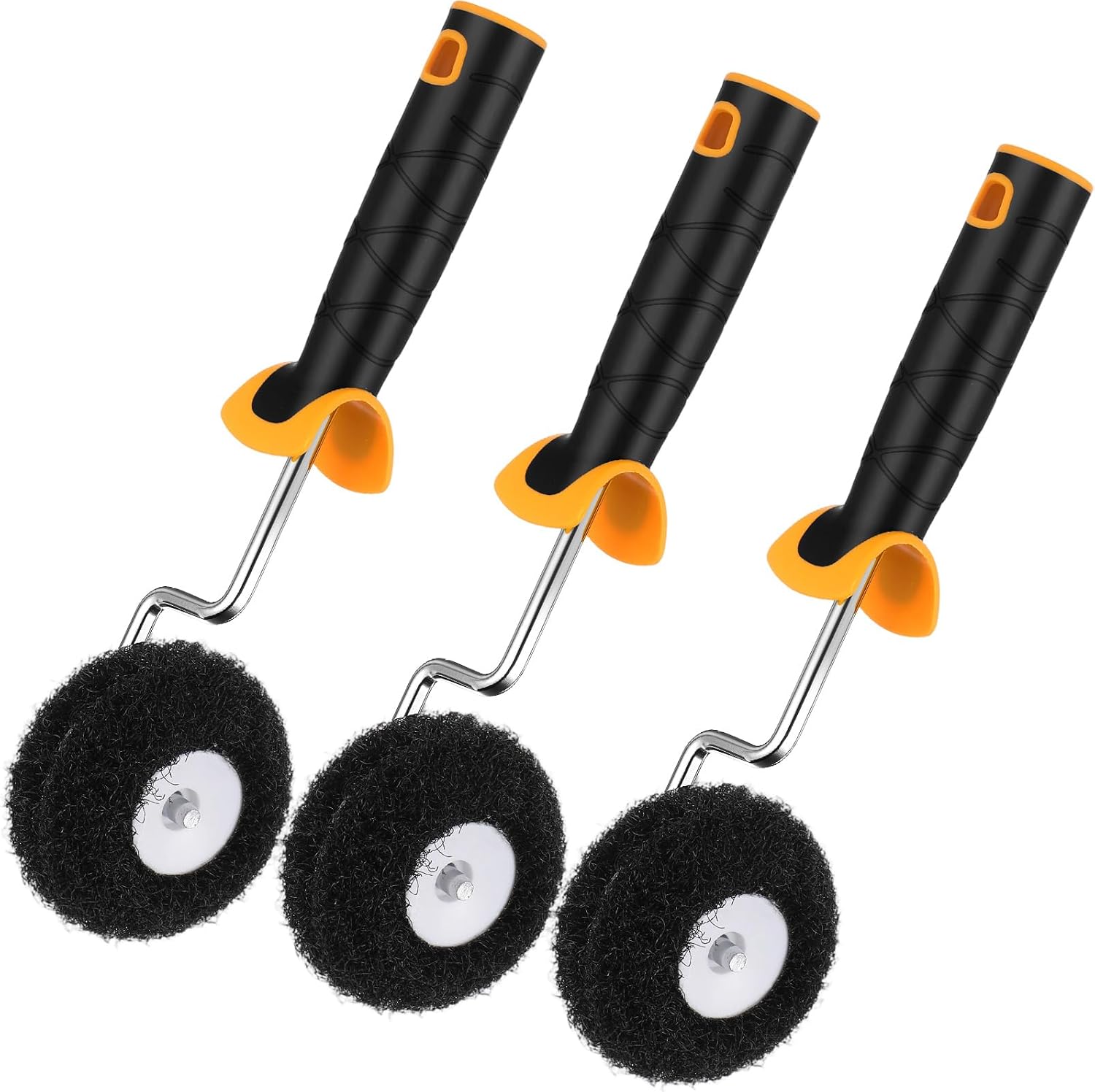 Leumoi 3 Pcs Drywall Mud Roller, Corner Compound Tool Textured Coatings | 3.5 in Putty Brush, 12 in Handle, for Wall Ceiling, Mud Application Textured Coatings, DIY & Commercial Drywall Finishing