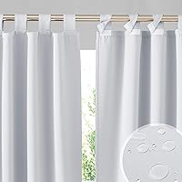 Vista 13 de RYB HOME Cortinas para exteriores para patio – 2 paneles cortinas para exteriores desmontables con parte superior adhesiva, impermeables, opacas