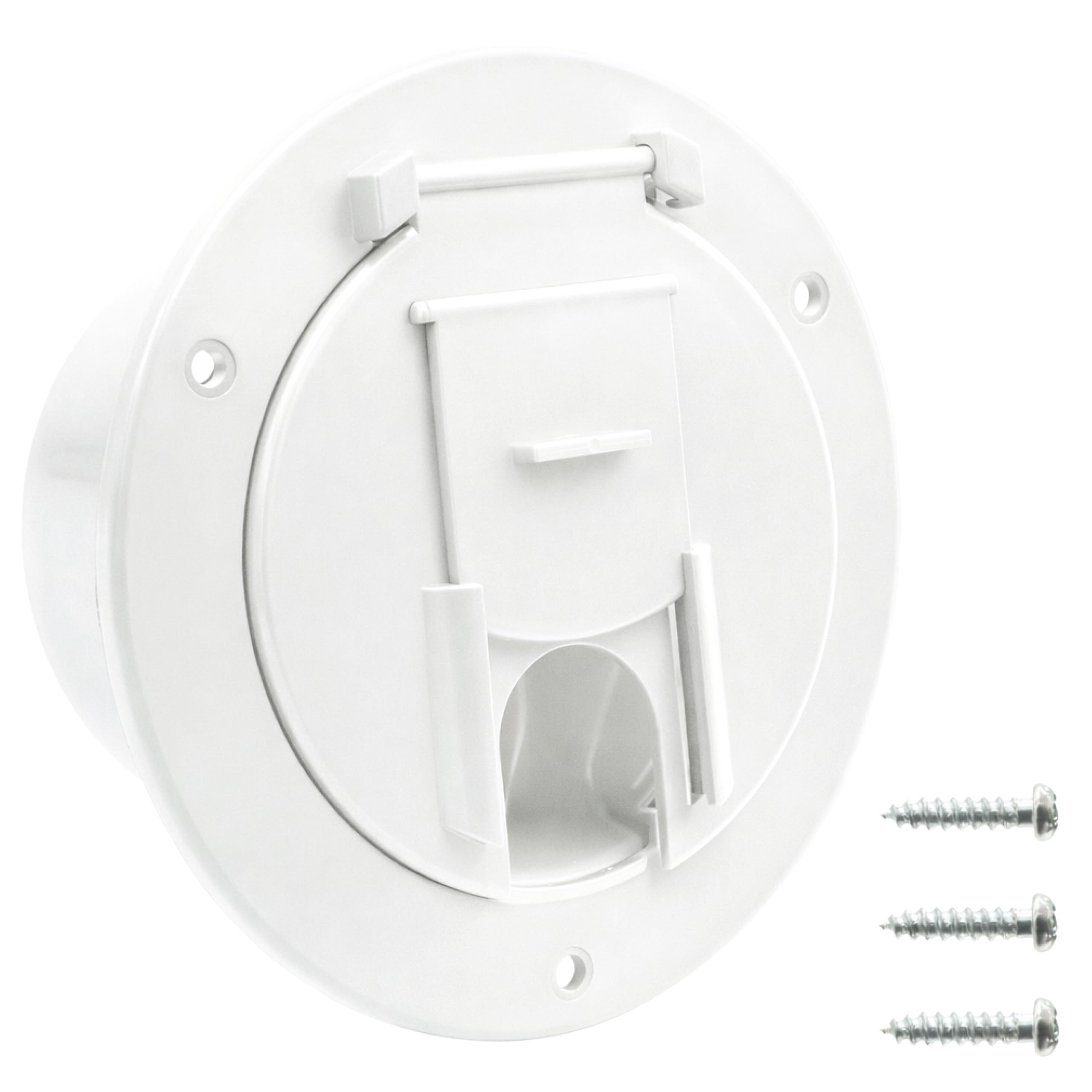 Halotronics Okrągły kabel elektryczny 12.7 cm 30 przewodów 50 A - biały - funkcje zatrzaskowej pokrywy łatwa instalacja