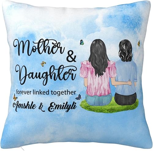 Miniatura 1 de Amabery Fundas de almohada con estampado personalizado para madres y niños, regalo para niños, mamá, esposa, abuela y abuela