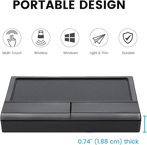 Miniatura 10 de Perixx PERIPAD-504 - Panel táctil USB con cable, trackpad portátil para usuarios de escritorio y portátiles, tamaño grande, grande