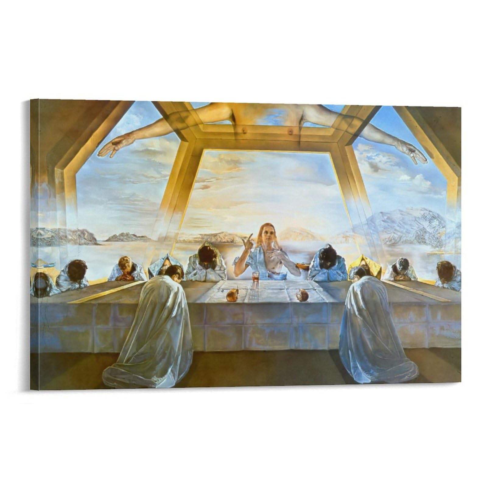 Luboyang Frame Salvador Dali Last Supper Poster Poster Canvas Print Wall Art Poster Decorative Painting;; ; 12X18inch(30X45cm)