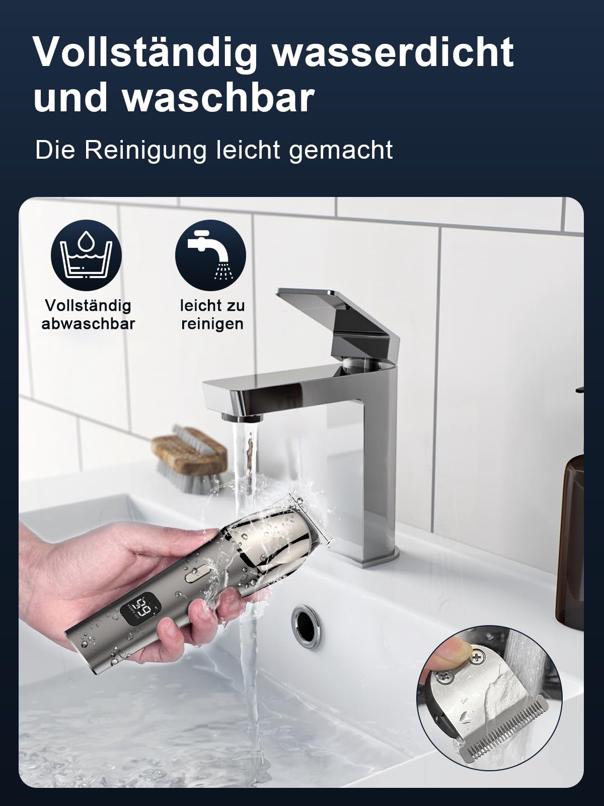 Profi Elektrisch Barttrimmer Herren Haarschneidemaschine: VESSTT Haarschneider bartschneider Nasenhaartrimmer Körperhaartrimmer für Männer 11in1 Trimmer Set, USB wiederaufladbar & Wasserdicht Rasierer