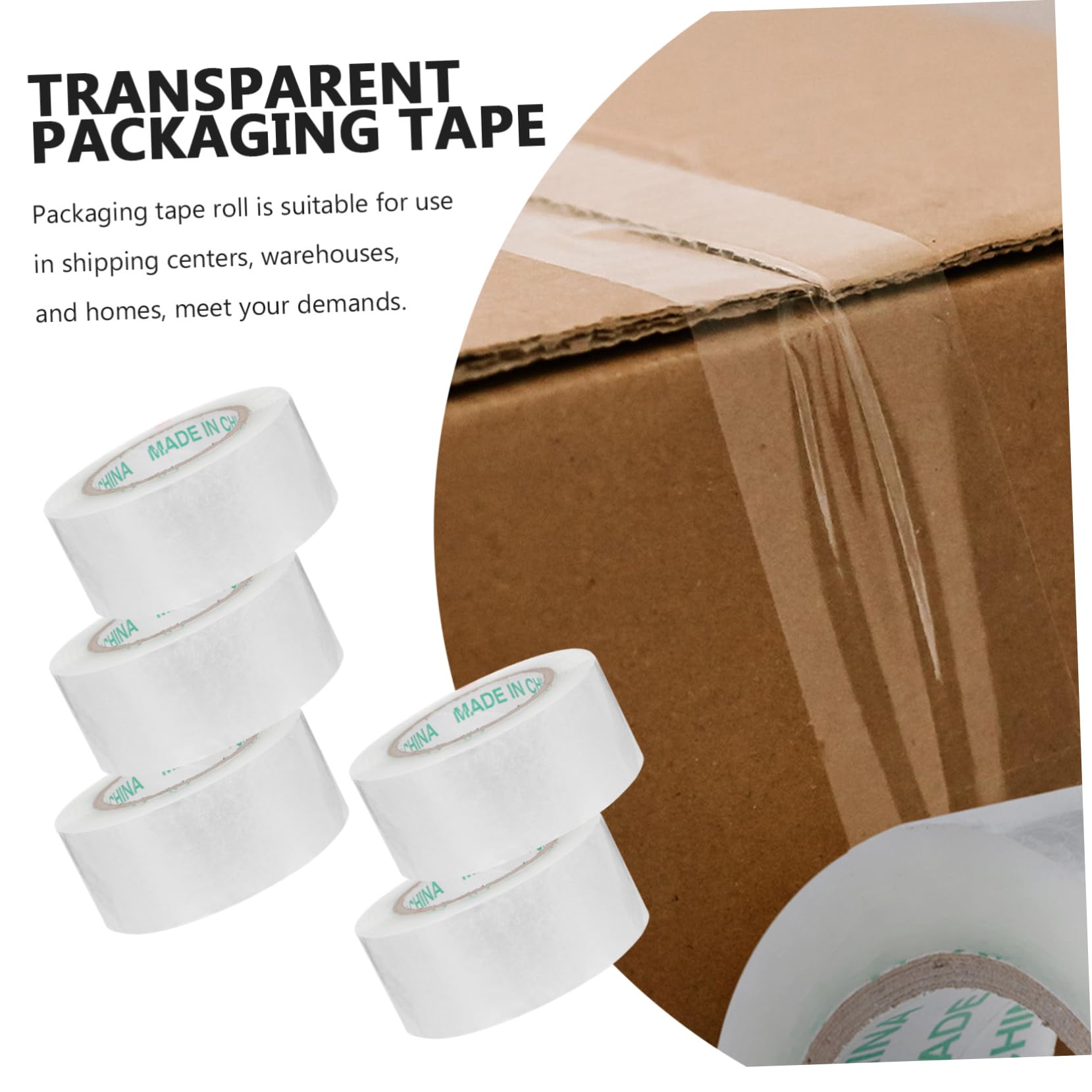 5 Rolek Heavy Duty Shipping Tape for Packing Transparent Packaging Tape for Moving Boxes Strong Adhesive Yards Total Yards