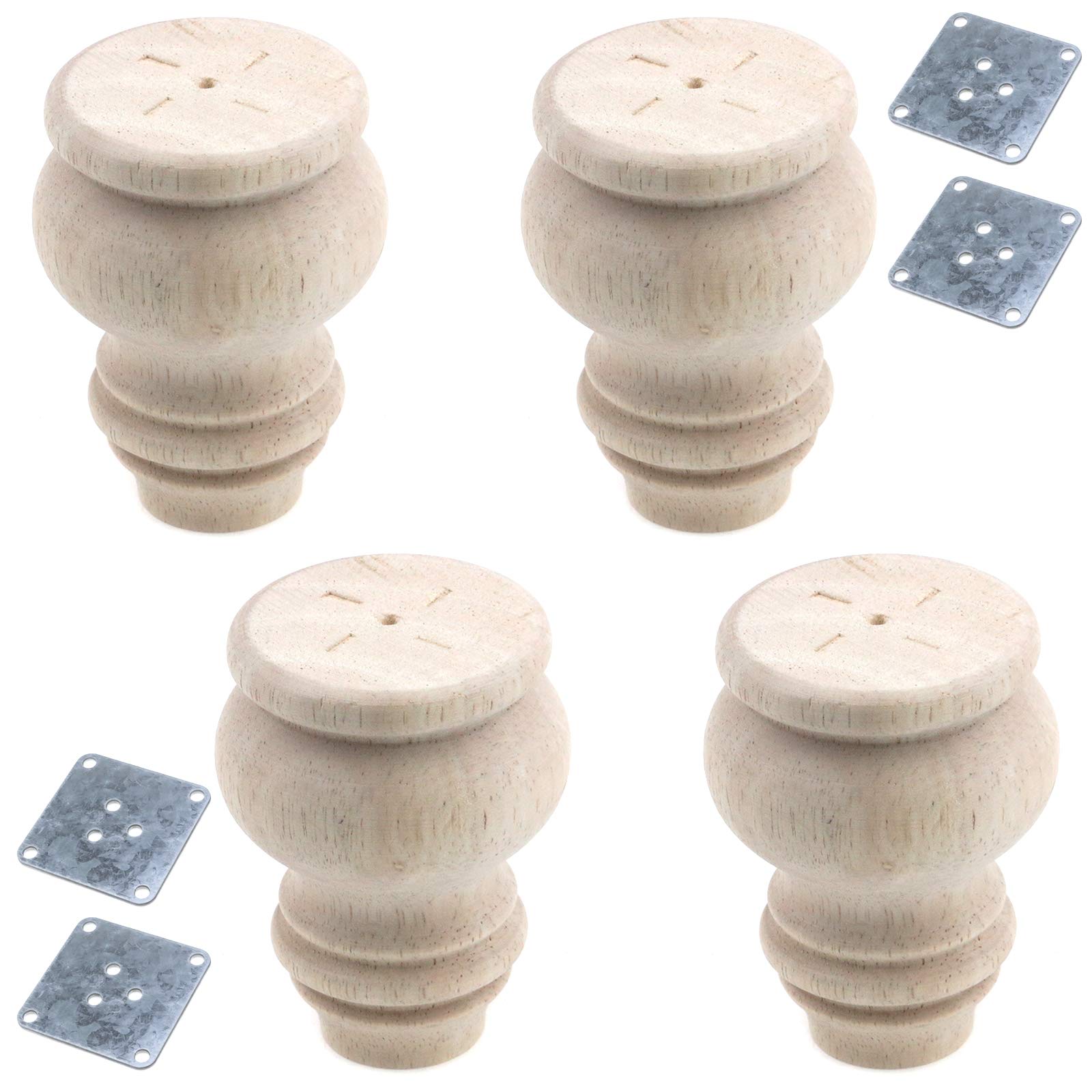 Buy Tulead Wood Furniture Legs Sofa Feet Replacement 60x80mm/WxH,Couch