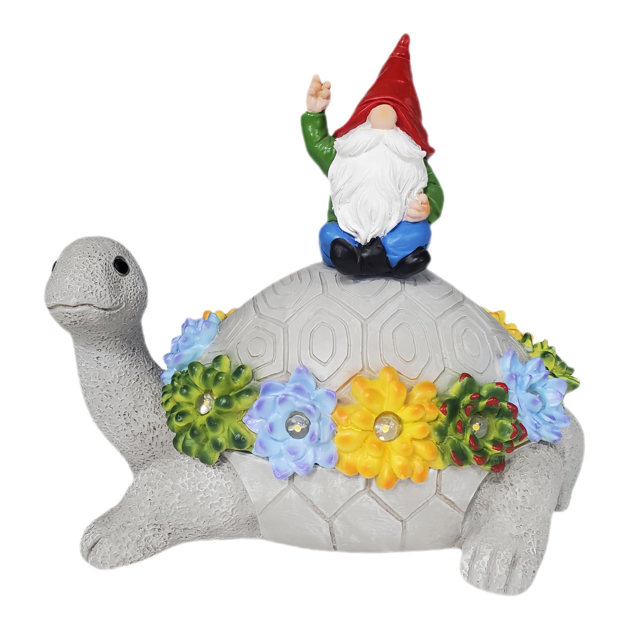 Gnomo Nascondi una chiave all'esterno Tartaruga Decorazione da giardino Statue per nascondere chiavi all'aperto Decorazioni divertenti per cortile, patio, prato, statuetta solare con ornamenti