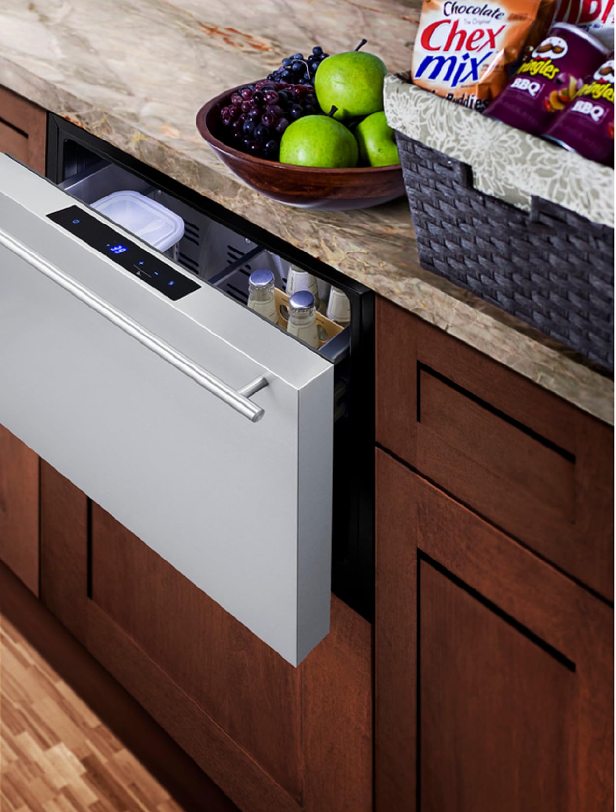 Summit 24” Single Drawer Refrigerator, 2.0 cu.ft. Capacity, Stainless Steel, Panel Ready Capable* - SDR24 (*Panel not included) on Fridge.com