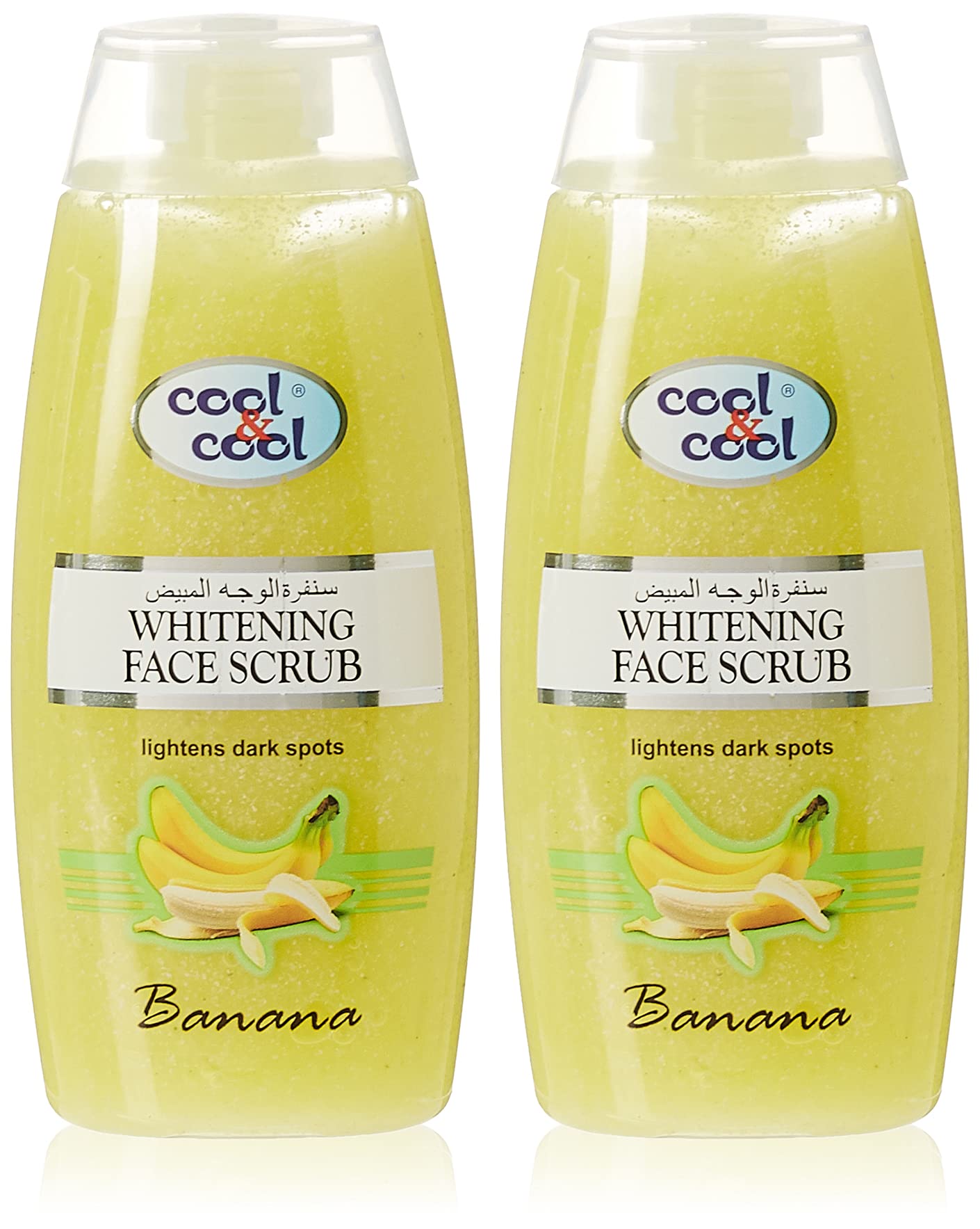 Cool & CoolWhitening Face Scrub Banana | Lightens Dark Spots, 200 ml | Pack of 2 | Yellow