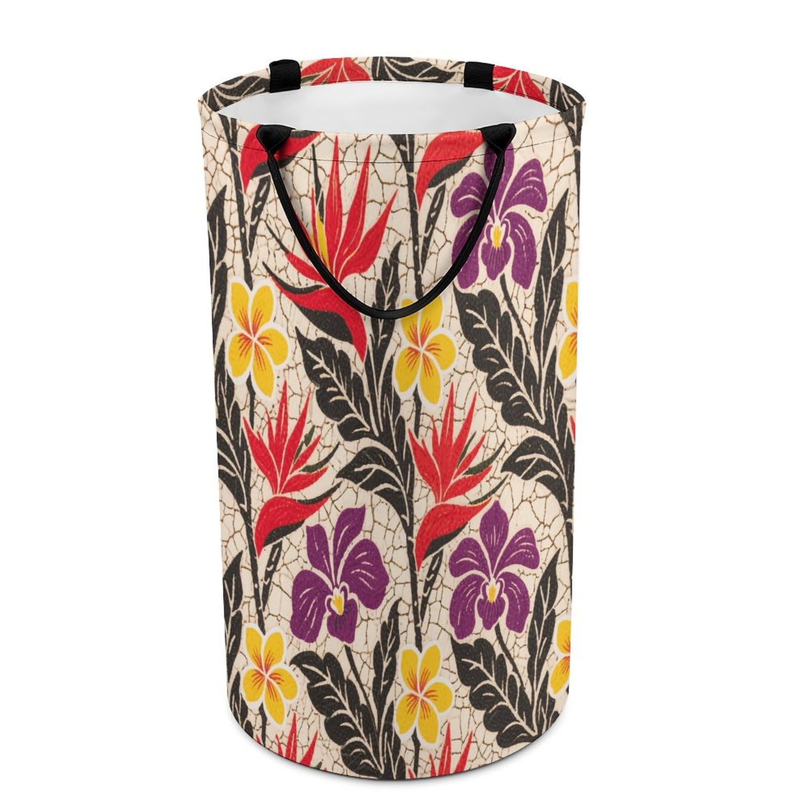 Tropical Flower Dirty Clothes Basket Large Capacity Laundry Basket Freestanding Laundrys Hampers Tall Collapsible Clothes Hamper for Blankets Toys