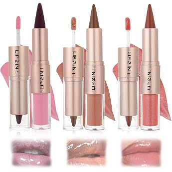 3 St ck Lip Stain Lipliner 2 In 1 Lipliner & Lipgloss Dual-Ended Gradient Lip Combo Umranden Sie Ihre Lippen Pr zise  Um Einen Schimmernden Lippenlook Zu Kreieren