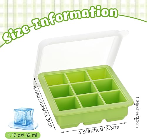 Miniatura 2 de Rtteri Bandeja de almacenamiento de silicona para congeladores de alimentos para bebés con tapas para leche materna para alimentos para bebés, purés