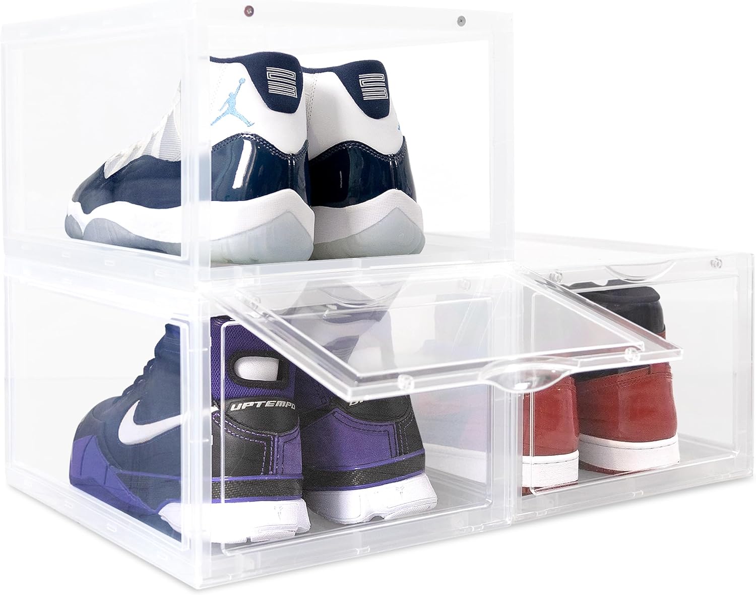 OLLIE Drop Front Hard Plastic Shoe Storage Fits Up to Size 11 Mens