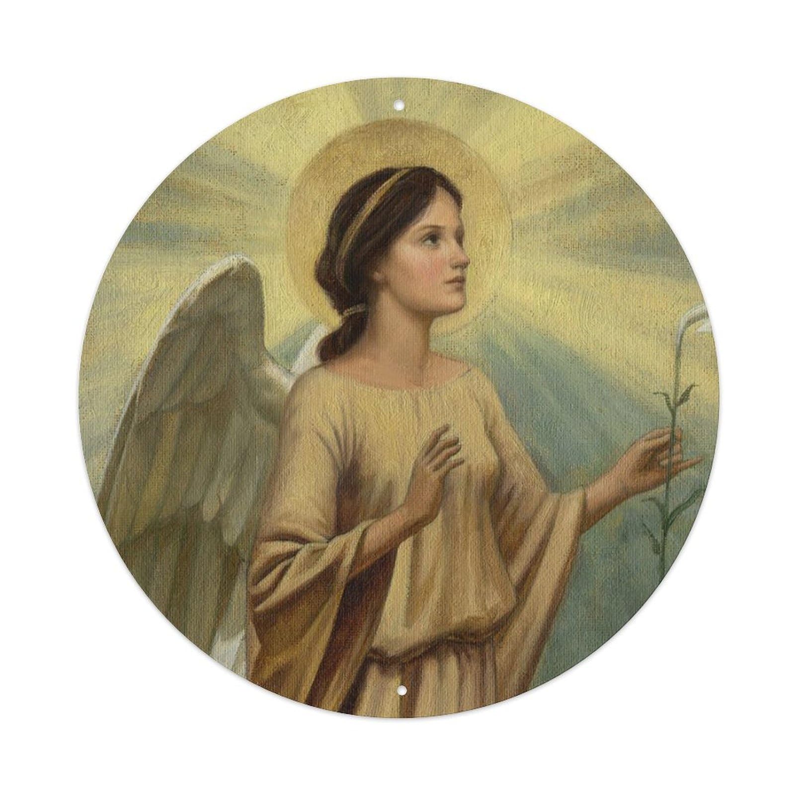 Vintage Angel The Angel with The Flowers Metal Tin Sign