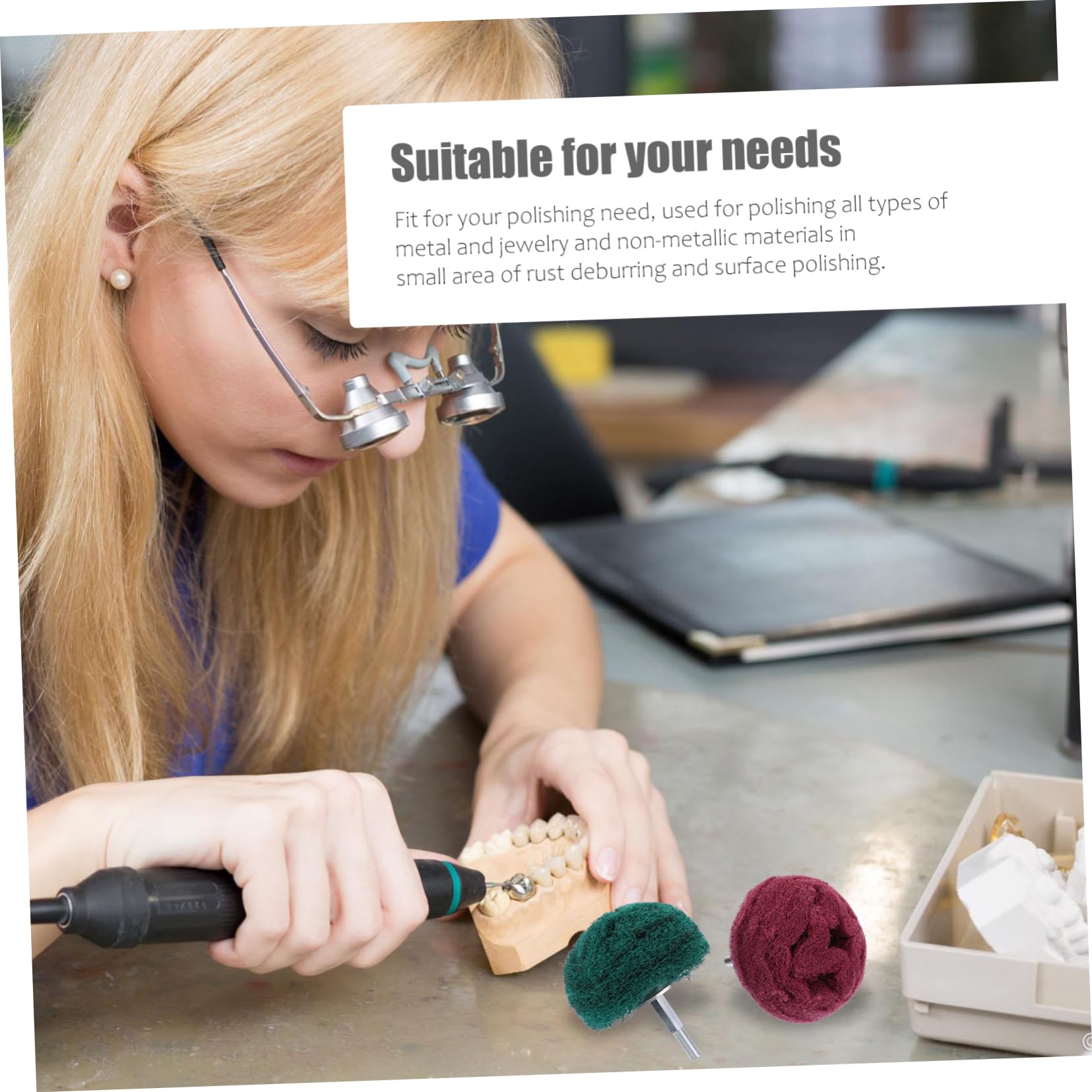 Cabilock 2sets 6pcs Buffing Wheel Abrasive Polishing Heads for Drill for Jewelry Detailing Wear Resistant 6pcs*2