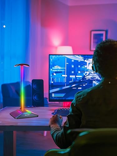Miniatura 4 de New bee RGB Headphone Stand Desk Gaming Headset Holder with 7 Light Modes and Non-Slip Rubber Base Suitable for All Earphone Accessories(Black)