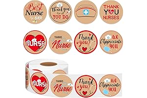600 Pieces Nurses Week 2024 Stickers, 1.5" Red Brown Thank You Nurse...