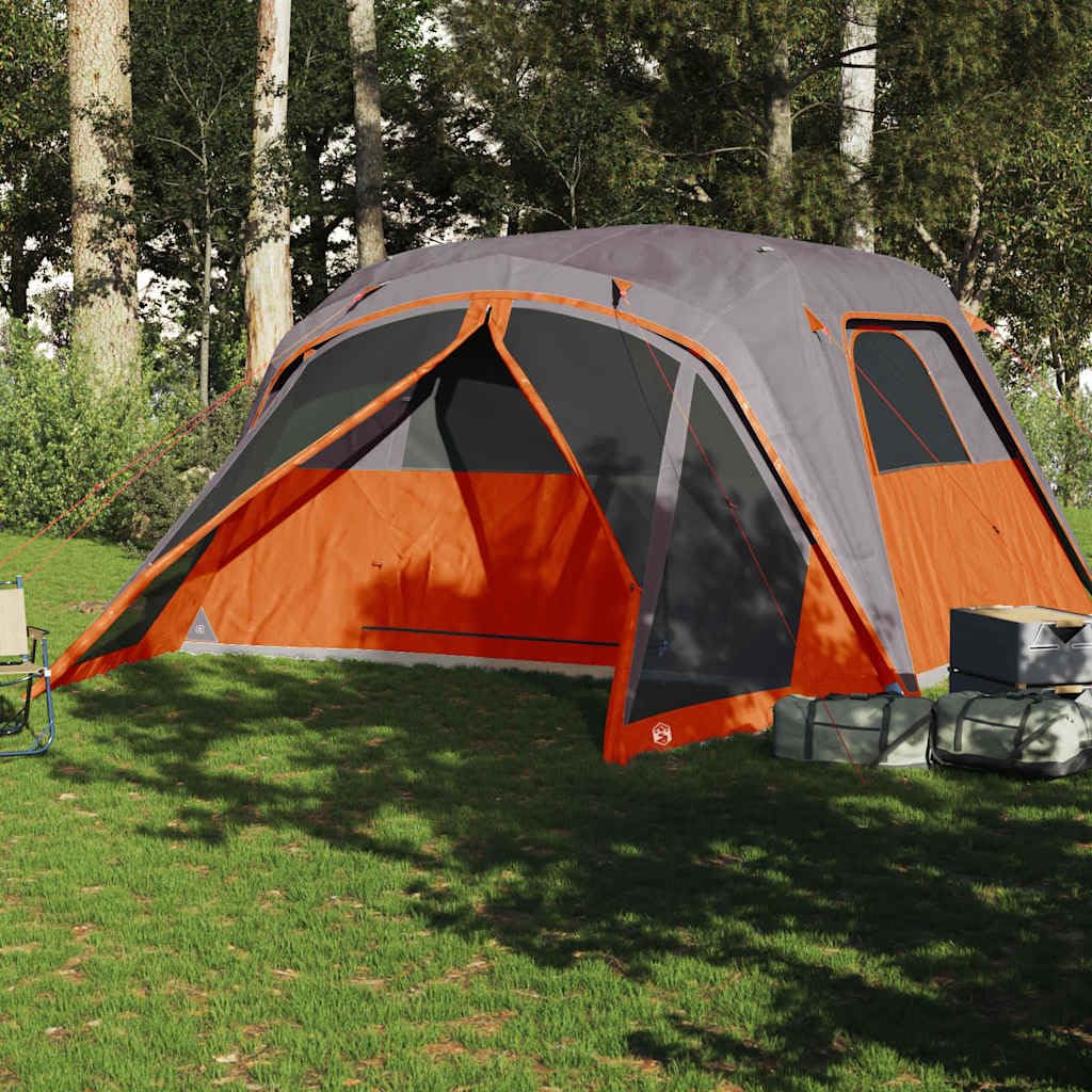 Tenda da campeggio con tenda per 4 persone verde impermeabile e pareti a rete per una buona ventilazione