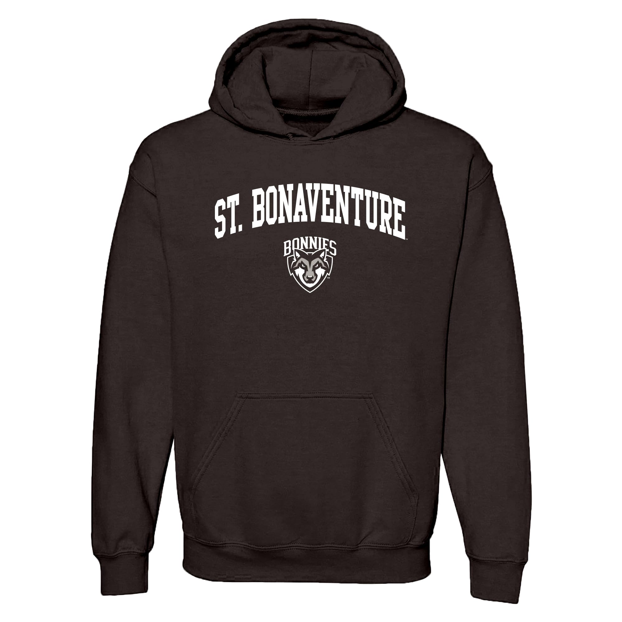 NCAA Officially Licensed College - University Team Color Arch Logo Hoodie, St. Bonaventure Bonnies Dark Chocolate, XL โ image 1